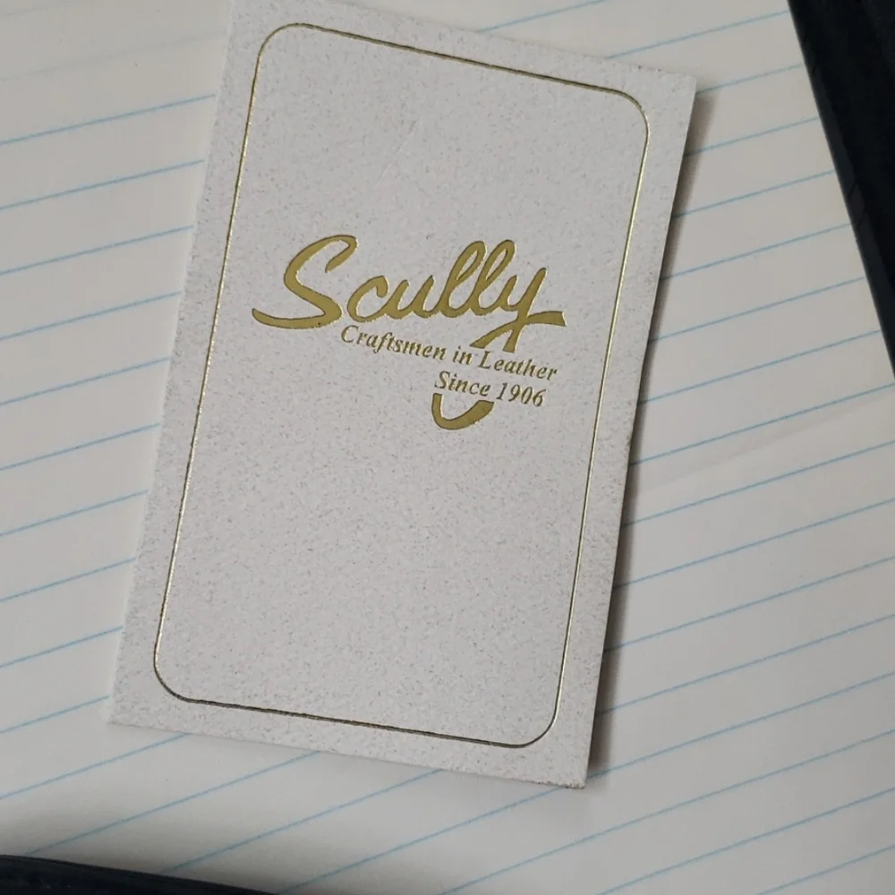 Scully leather travel zip binder, drop handles.